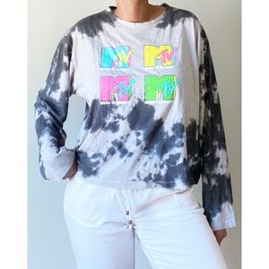 MTV Tie Dye Oversized Long Sleeved Shirt